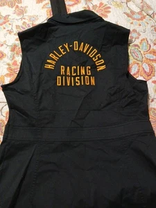 NEW GENUINE HARLEY DAVIDSON XL Sleeveless SHIRT BLACK RACING Zip Up - Picture 1 of 7
