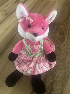 Douglas Kuscheltiere selten Vintage rosa Fuchs mit Kleid Plüsch  - Bild 1 von 3