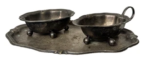 WMF Wurttembergische German Silver Plate Antique Footed Bowl, Jug, Dish Set - Picture 1 of 16
