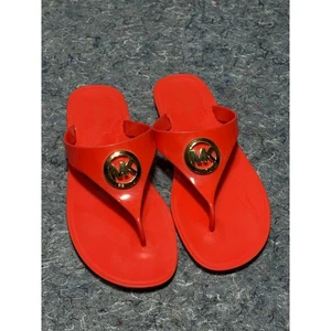 Michael Kors Red Jelly Thong Sandals Women's Size 12 Beach Pool Summer - Picture 1 of 5