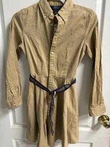 Polo Ralph Lauren girl's shirt dress khaki size 14 NWT - Picture 1 of 4