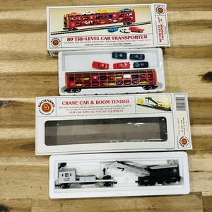 N Scale Bachmann Santa Fe Crane Car & Boom Tender Tri Level Car Transporter - Picture 1 of 6