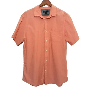 Banana Republic mens button up shirt size XL coral slim fit short sleeve stretch - Picture 1 of 4