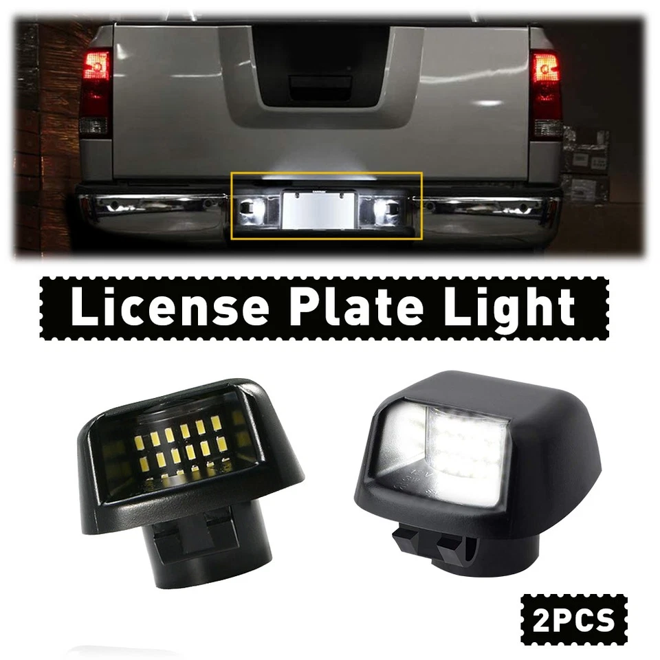 For Frontier Pair Nissan License 1 Light Bumper Plate Lamp Housing Rear Cover US - Image 1 of 4