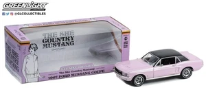1:18 1967 Ford Mustang Coupe -- Evening Orchid (Pink) -- Greenlight - Picture 1 of 3