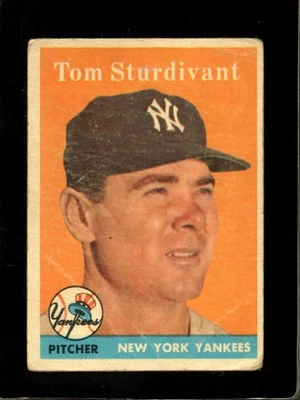 1958 TOPPS #127 TOM STURDIVANT FAIR YANKEES *NY0666 - Image 1 of 2