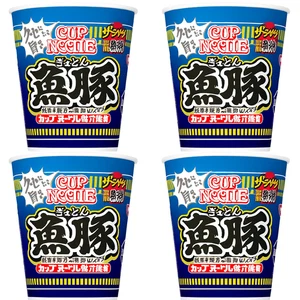 NEW! Nissin Cup Noodles Pork Fish 85g x4ea DIRECT FROM JAPAN! - Picture 1 of 2