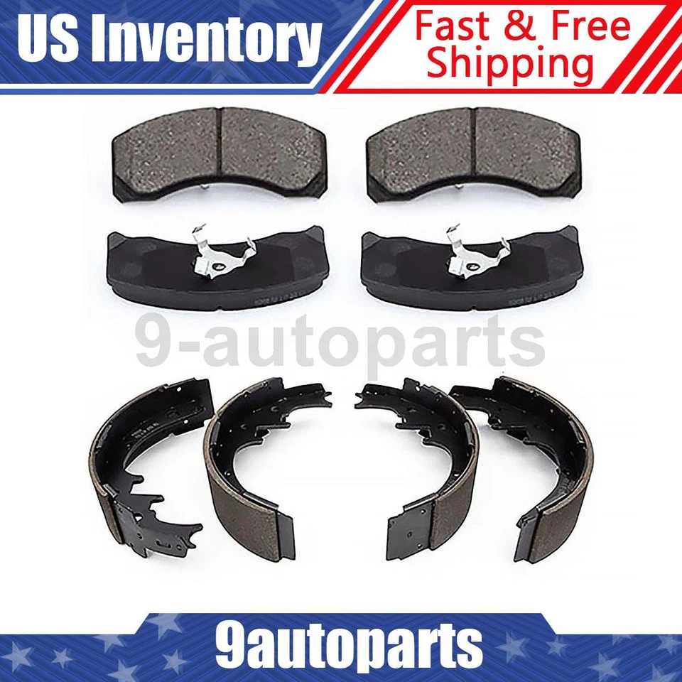 Front Brake Pads Rear Brake Shoes kit For 1987 1988 1989 Ford LTD Crown Victoria - Image 1 of 4