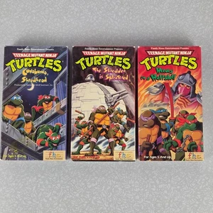 Teenage Mutant Ninja Turtles VHS 1989 Lot of 3 Cartoon Animation - Picture 1 of 20