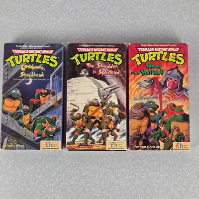 Teenage Mutant Ninja Turtles VHS 1989 Lot of 3 Cartoon Animation - Image 1 of 4