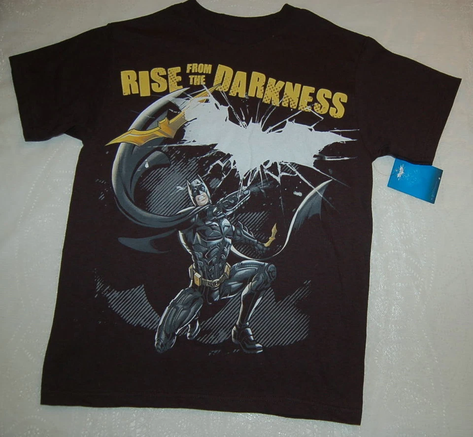 BOYS T Shirt DC Comics BATMAN XL 14-16 RISE FROM THE DARKNESS Black Yellow NWOT - Image 1 of 1