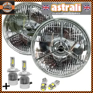 Pair astrali® P700 Tripod Classic Car H4 Halogen LED Headlamps Headlights - Picture 1 of 6