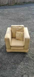 VINTAGE UPHOLSTERED CHILDS ARM CHAIR - Picture 1 of 7