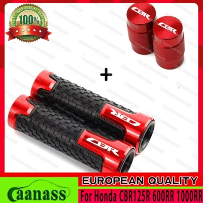 CBR LOGO For Honda CBR125R 600RR 1000RR 7/8" 22MM Motorcycle Handlebars Grips - Image 1 of 4
