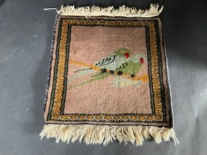1' X 1' Pakistan Handmade Parrot Parakeet Rug Mat - Picture 1 of 9
