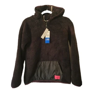Calvin Klein Fleece Pullover Girls L Large 14/16 Black Hooded Quarter Zip - Picture 1 of 7