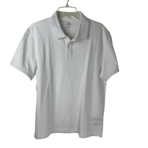 J. Crew Factory NEU Flex Piqué Poloshirt weiß Herren Lrg adrette Uniform LESEN - Bild 1 von 9