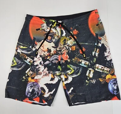 Boardshorts analógicos traje de baño baúles astronautas cohetes espaciales para hombre talla 38 Foto 1 de 4