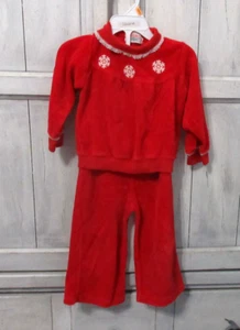 Vintage Christmas Outfit Baby Girl Toddler Sz 2T Sweater & Pants - Picture 1 of 4