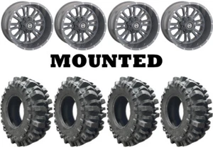 Kit 4 Interco Bogger UTV Tires 27x10-14 on Moose 399X Gray Wheels 1KXP - Picture 1 of 5