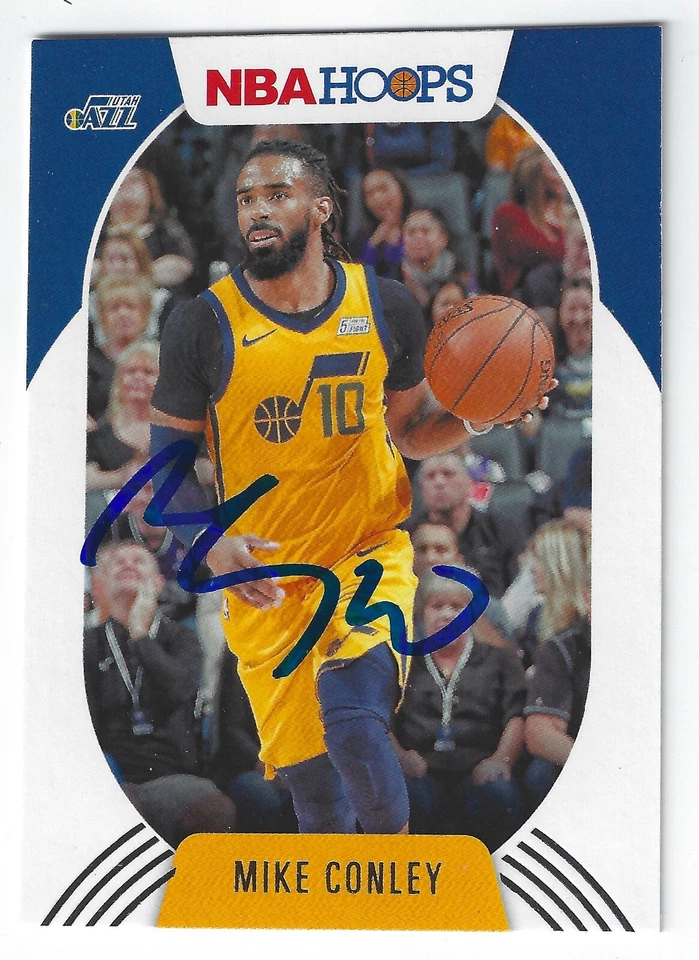 MIKE CONLEY UTAH JAZZ SIGNED HOOPS CARD MEMPHIS GRIZZLIES MINNESOTA TIMBERWOLVES - Image 1 of 1