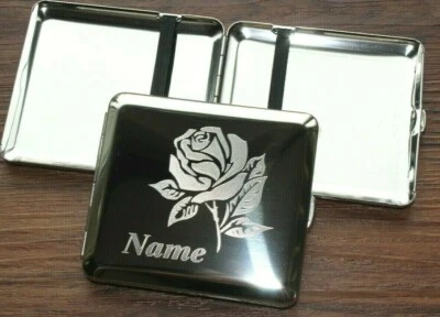 Zigarettenetui Personalisierung vom Hofe Diamantgravur Rose vH