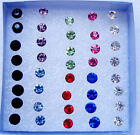 Wholesale Colorful Rhinestone 20 Pairs 5mm Crystal Round Earrings Stud Jewelry