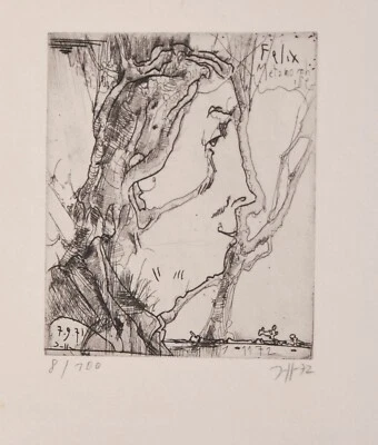 Horst Janssen /Radierung/1972/Felix Metamorphose/handsigniert/ 100 Exemplare - Bild 1 von 2