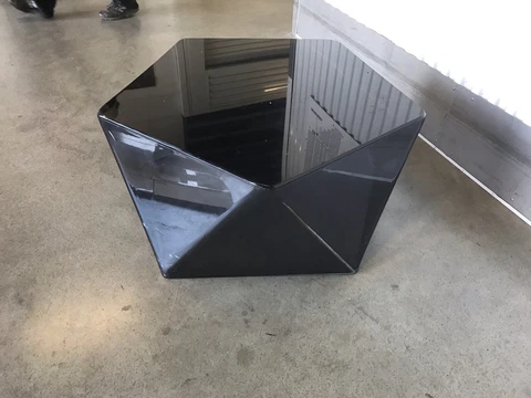 Vintage Smoke Lucite Pentagon Faceted Coffee Table Mid Century Cover