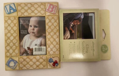 Marco de fotos 3D Baby "ABC" de DECOREL 3,5x5. & Eddie Bauer Sun Car Sombrilla Lote Foto 1 de 4