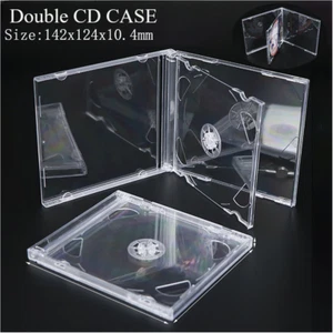 10 STCK. STANDARD Doppel CD Schmucketui mit Fach 10,4 mm (2 CD) Posten klare Abdeckung - Bild 1 von 9