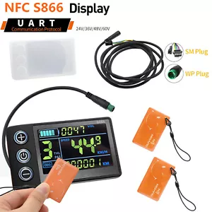 E-Bike 24V 36V 48V 60V S866 LCD Display Power Meter Control Panel w/NFC Function - Picture 1 of 29