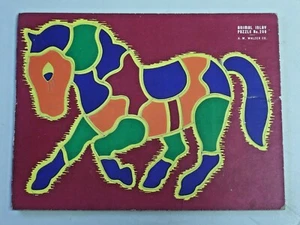 Vintage Animal Inlay Puzzle No. 200 Colorful Horse Frame Tray A.M. Walzer Co.  - Picture 1 of 4