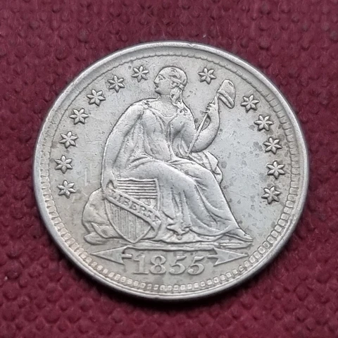 1855 Seated Liberty Half Dime 5c Higher Grade AU #52683 Cover