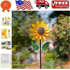 56" Sunflower Wind Spinner - Kinetic Metal Garden Decor for Vibrant Spaces - Picture 1 of 8
