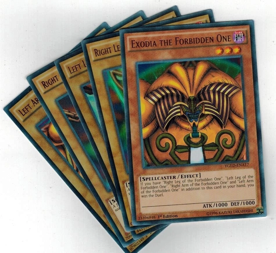 All-Holos 1st Exodia the Forbidden Right Left Arm Leg YGLD-ENA18-19-20-21 Yugioh - Image 1 of 1