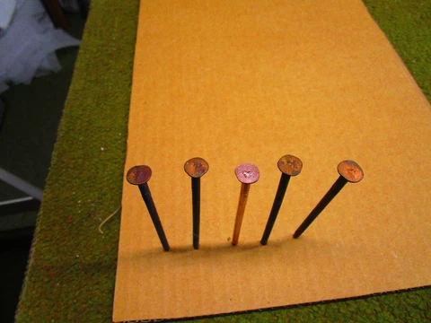 5 - Chase Old Copper Nails with a Raised Centaur Sagittarius on top - 3 1/2'' Cover