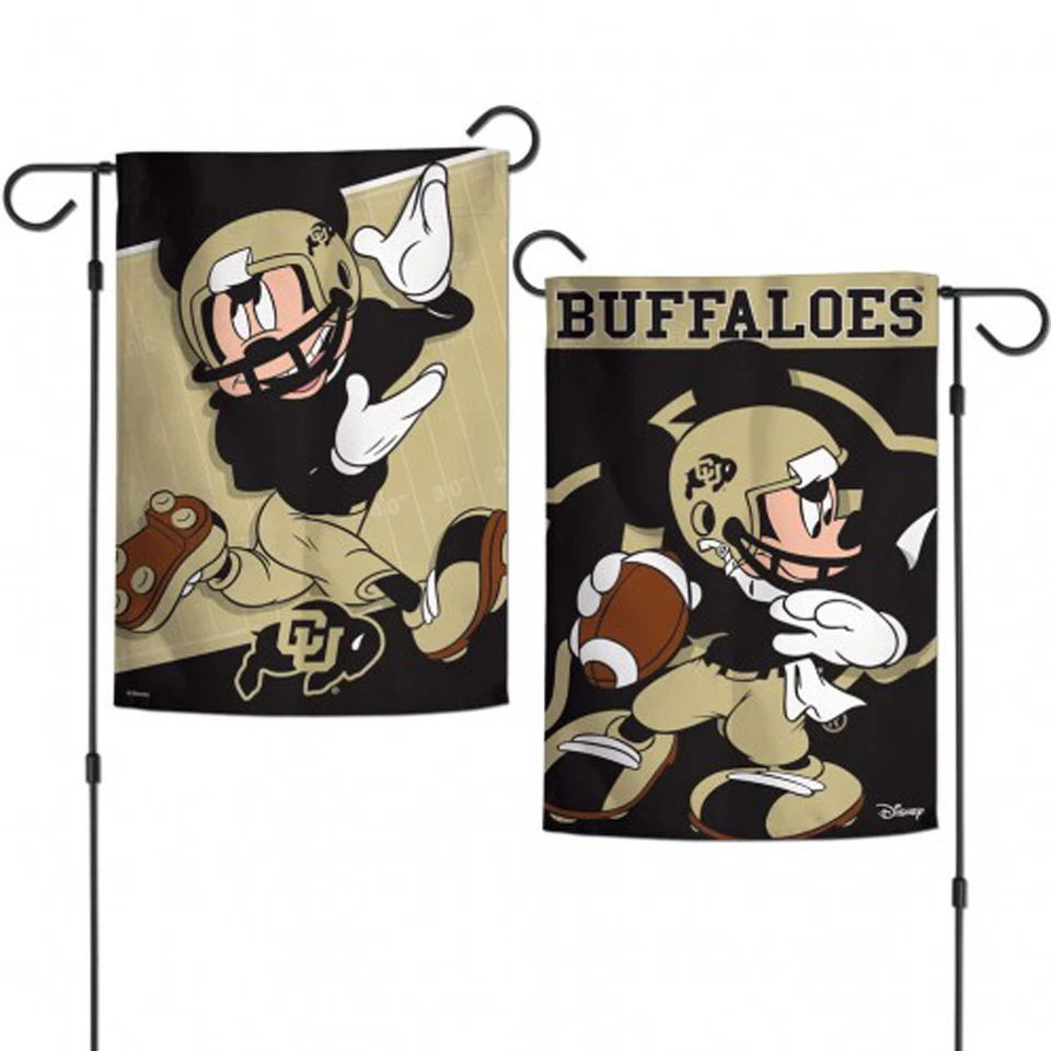 Colorado Buffaloes NCAA Mickey Mouse Garden Flag Double Sided 12.5" x 18" - Image 1 of 1