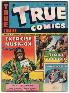 True Comics #51 1946 revista para padres historias de la Segunda Guerra Mundial Dorothy Germain Frank Buck - Imagen 1 de 2