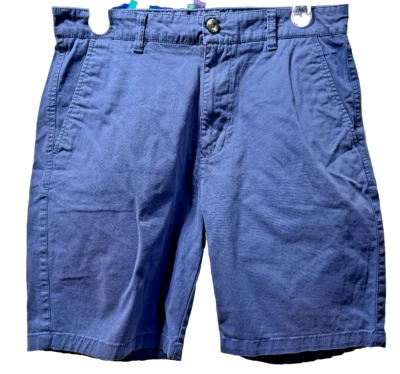 Free Planet Mens Size 32 Blue Bermuda Shorts Cotton Spandex 4 Pocket Flat Front - Image 1 of 4