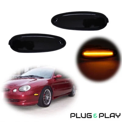 Front Driver + Passenger Side Marker Signal Lights For 1996-99 Ford Taurus Sable - Image 1 of 4