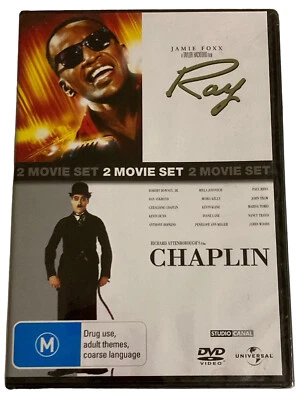 NEW 2 Movie Set DVD RAY + CHAPLIN Jamie Foxx Robert Downey Jr Regions 2&4 M - Image 1 of 4