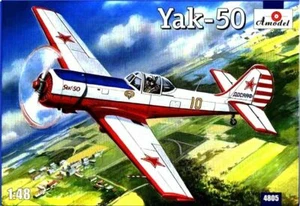 Amodel 4805 Yakovlev Yak-50 Flugzeug, Plastikmodellbausatz im Maßstab 1:48 - Bild 1 von 12