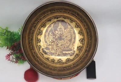 🌟 Experience the Power of Sound with 12-Inch White Tara Engraved Healing Bowl- - Image 1 of 4