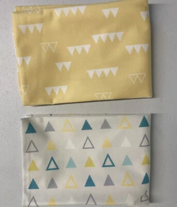4 PK GEOMETRIC Decorative Throw Pillow Covers 18X18 TRIANGLES Yellow BLUE KIDS - Picture 1 of 8