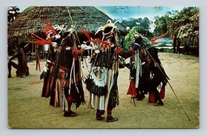 Postcard Greetings Suriname Amerindians Wayana Tribe Dancing Native American - Picture 1 of 2