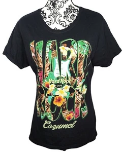 Hard Rock Cafe Mens Cozumel Jungle Graphic T-Shirt Size L Black - Picture 1 of 5