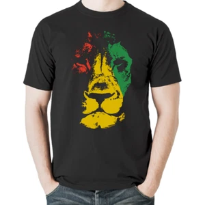 Jamaica Lion Reggae Jamaican Flag Bob Marley Rastafarian Rasta T-Shirt Gift New - Picture 1 of 5