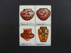 1977 $.13 Block of 4 #1706-1709 Pueblo Art Issue MNH-See Description & Images - Picture 1 of 2