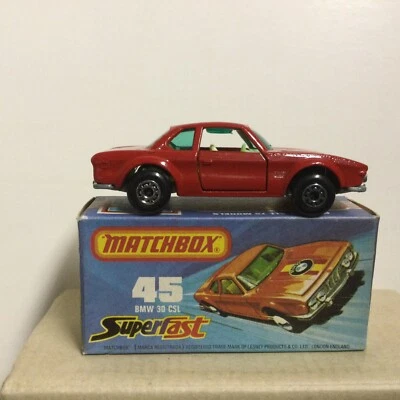 Lesney Matchbox Superfast 45b BMW 3.0 CSL Rare RED body - Image 1 of 4